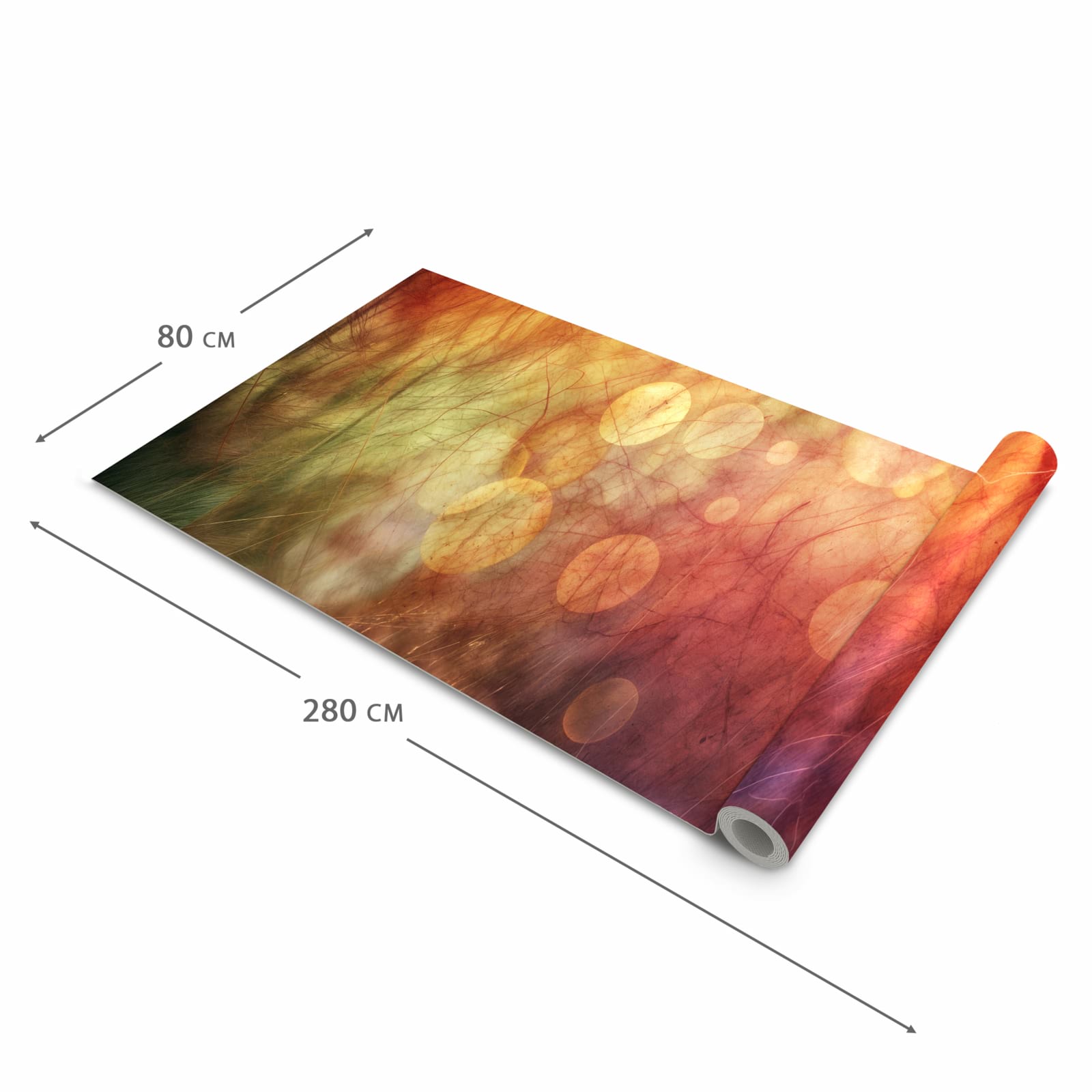 Geräuschdämpfender waschbarer Küchenläufer mit Motiv Abstrakte Kreise in der Größe 90x240 cm