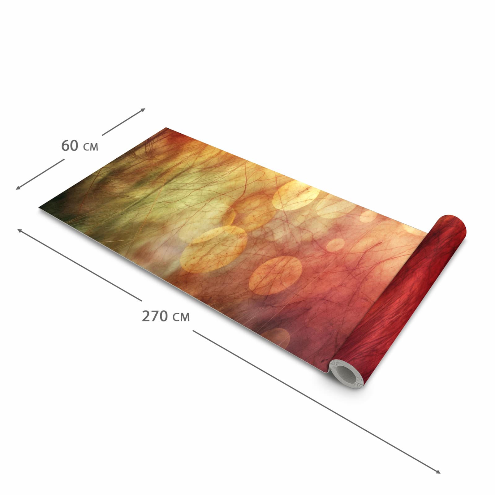 Bodenschonender großer Küchenteppich mit Motiv Abstrakte Kreise in der Größe 90x240 cm