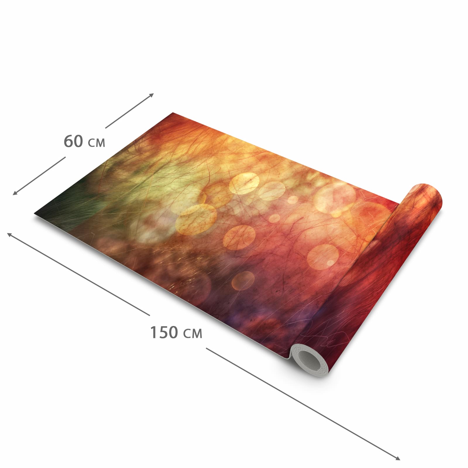 Feuchtigkeitsresistenter Küchenteppich mit Motiv Abstrakte Kreise in der Größe 90x240 cm