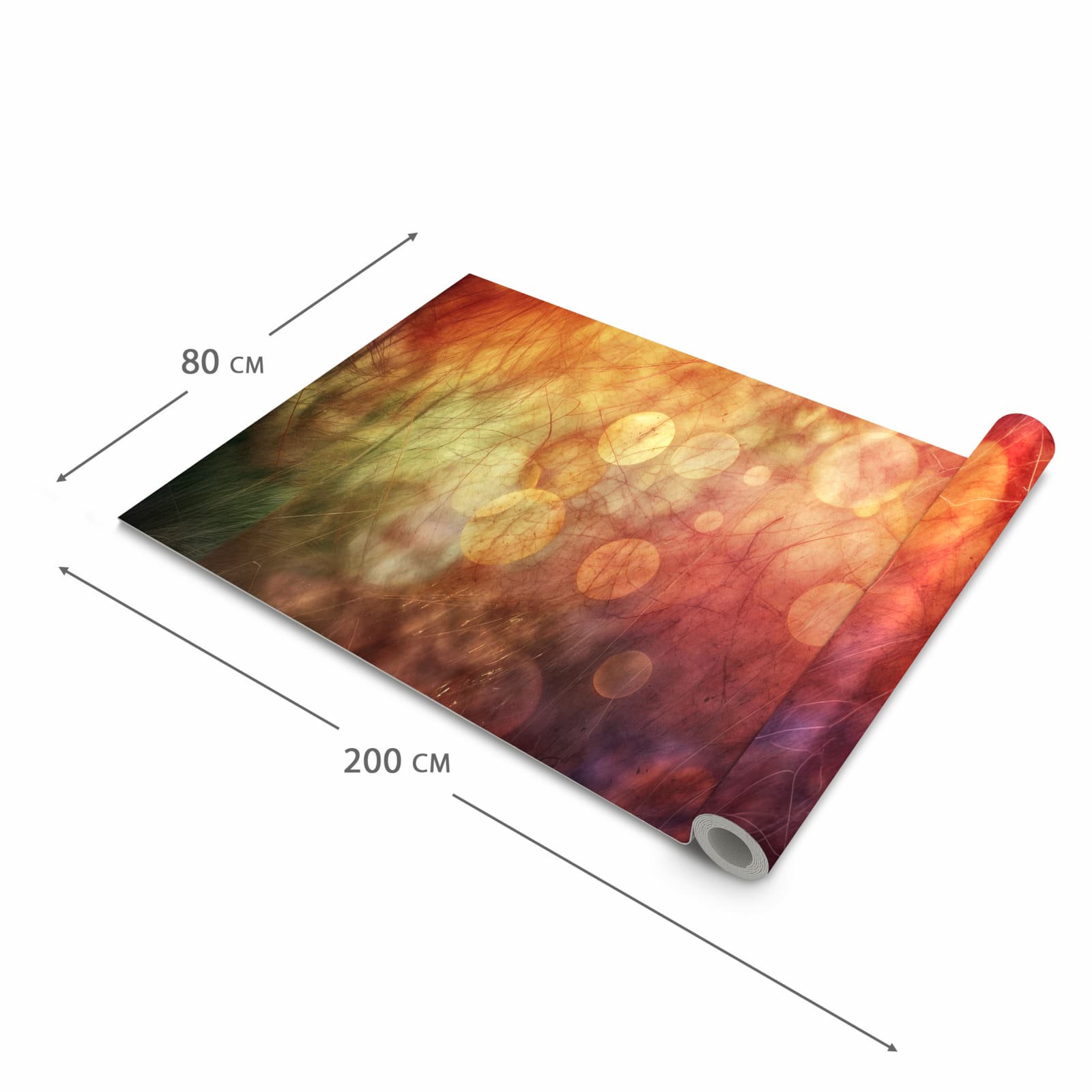 Küchenteppich mit Motiv Abstrakte Kreise in der Grösse 90x240 cm für sicheres Aufbewahren