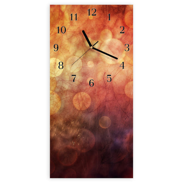 Wanduhr Abstrakte Kreise aus Glas – Hochformat 30 × 60 cm mit Ziffernblatt Klassisch
