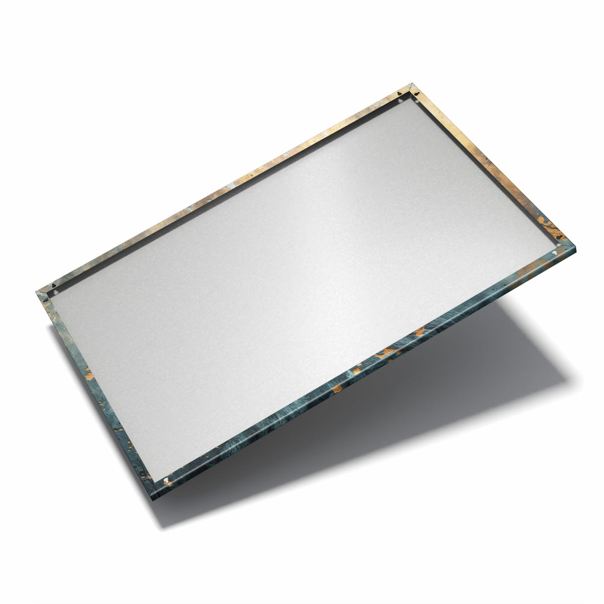 Nur 7 mm – liegt eng an der Wand – Metall Magnettafel - Rost über Schiefer