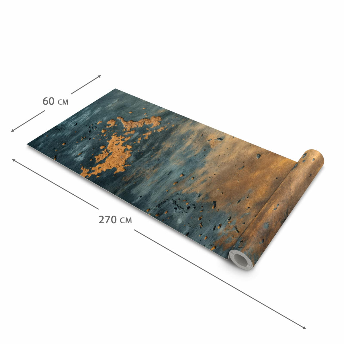 Pflegeleichter rutschfester Küchenteppich mit Motiv verwitterte Wand in der Grösse 60x120 cm