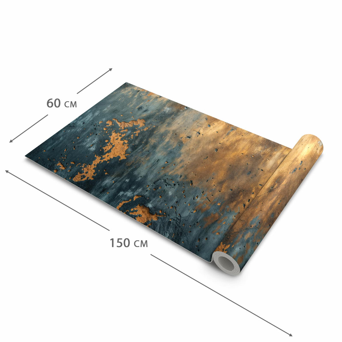 Geruchsneutraler Küchenteppich mit Motiv verwitterte Wand in der Grösse 60x120 cm zum Waschen