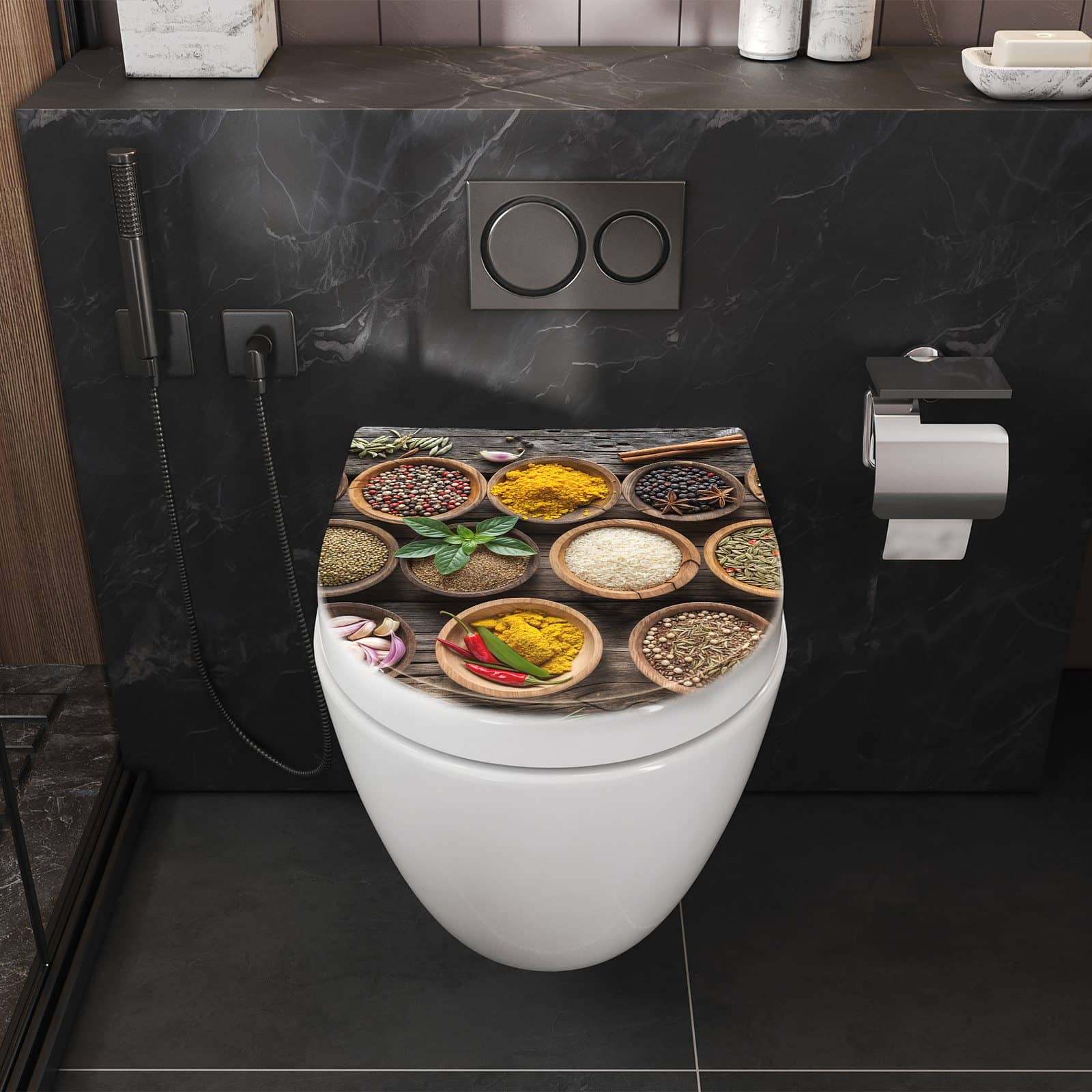 WC-Sitz mit Absenkautomatik Verschiedene Gewürze
