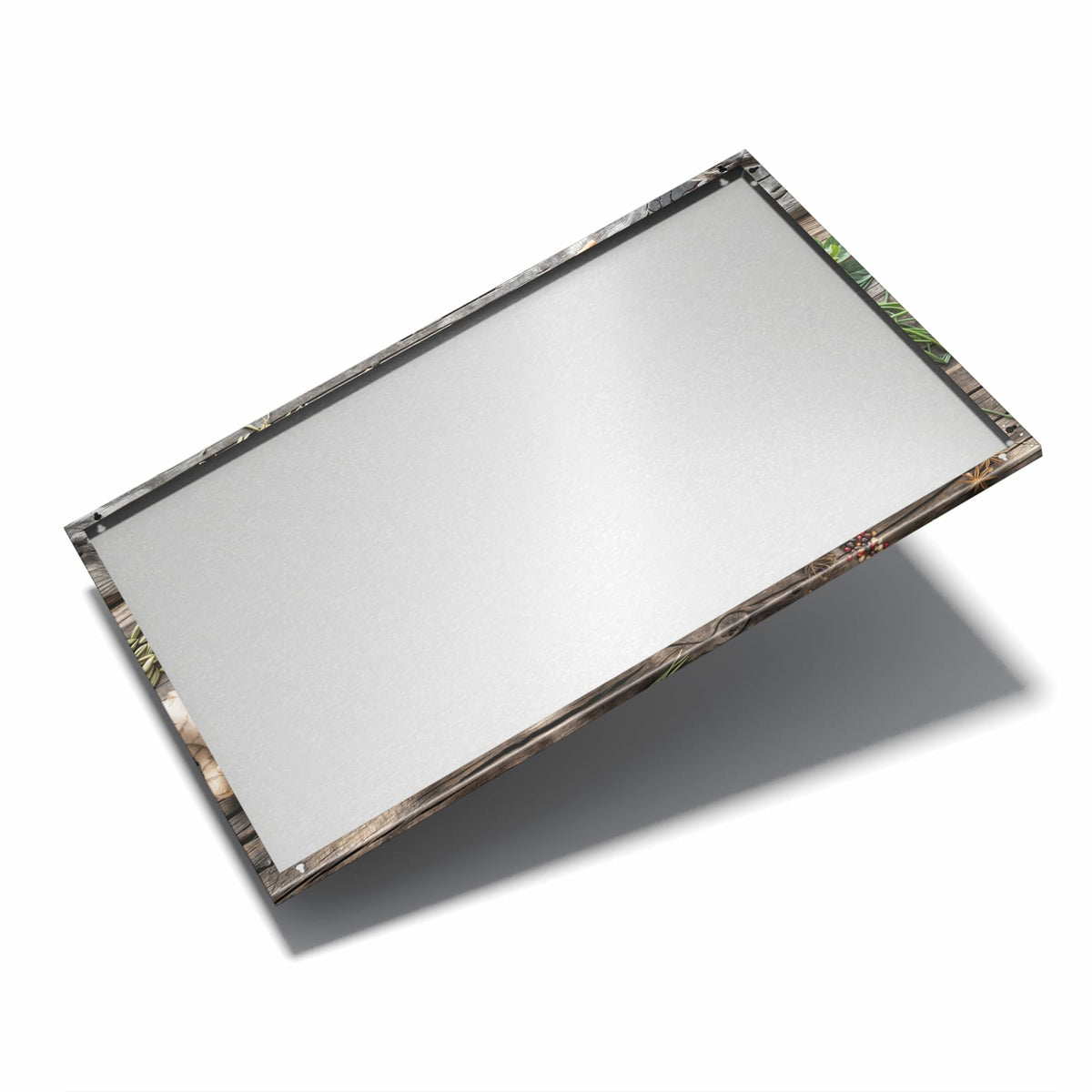 Nur 7 mm – liegt eng an der Wand – Metall Magnettafel - Gewürze auf Holztisch