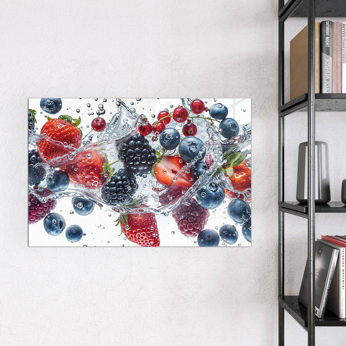 Magnettafel - Beeren im Spritzwasser – Beeren im spritzenden Wasser