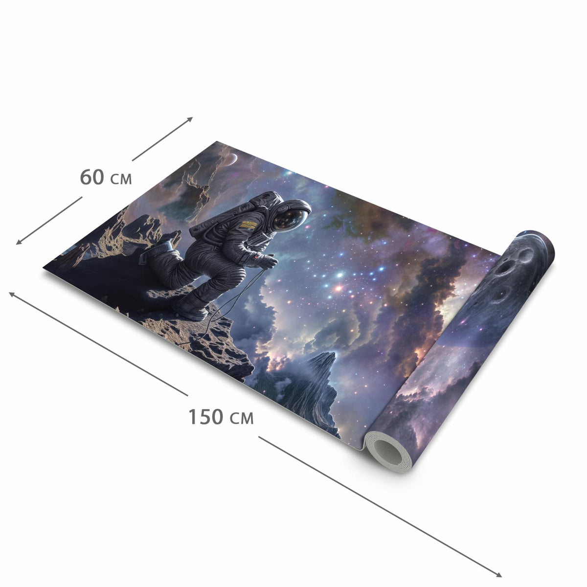 Farbbeständiger waschbarer Küchenteppich mit Motiv In All Astronaut in der Grösse 80x300 cm