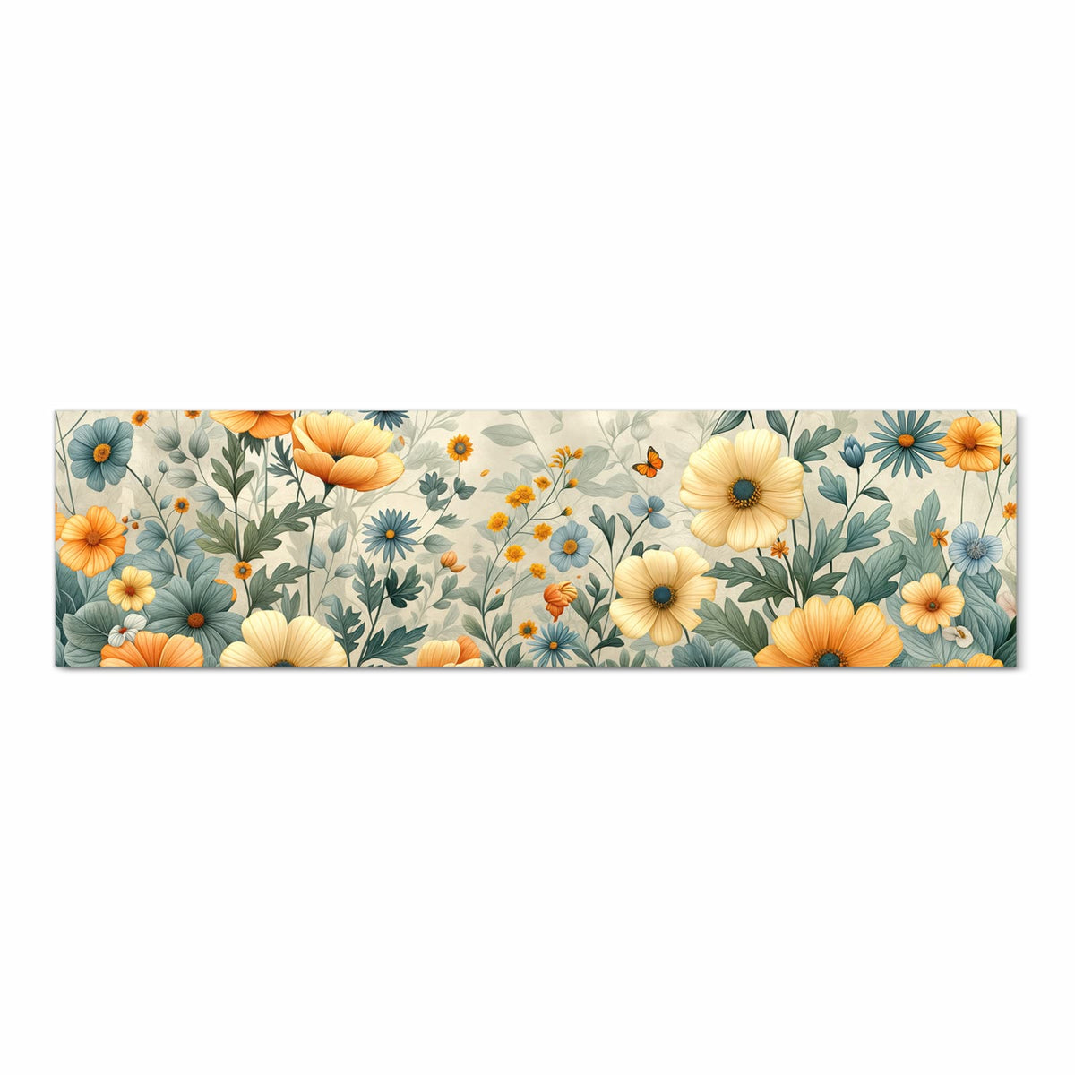 Komfortabler waschbarer Küchenteppich mit Motiv Blumenwiese in Frontansicht