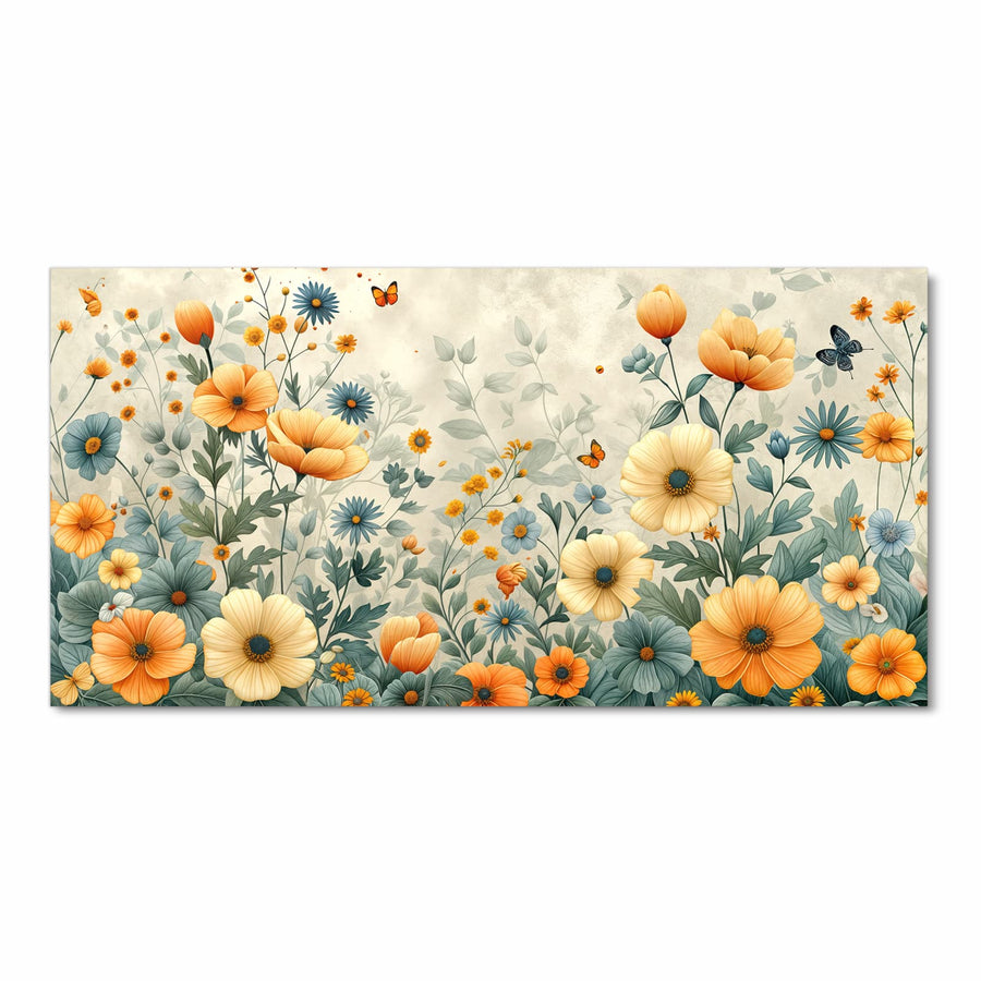 Maße Küchenläufer - Sommerblüten auf Beige