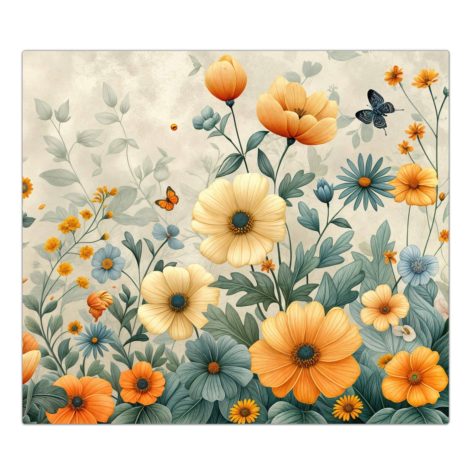 1-teilige Abdeckplatten für den Herd mit Blumenwiese-Motiv in der Frontansicht #grösse_1-Teilig (60x52cm)