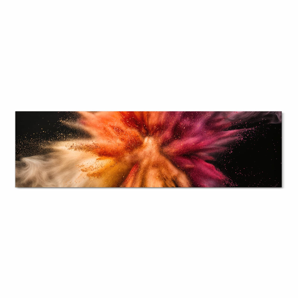 Küchenläufer Farbpulver auf Schwarz 80 × 280 cm, Motiv bildfüllend von oben