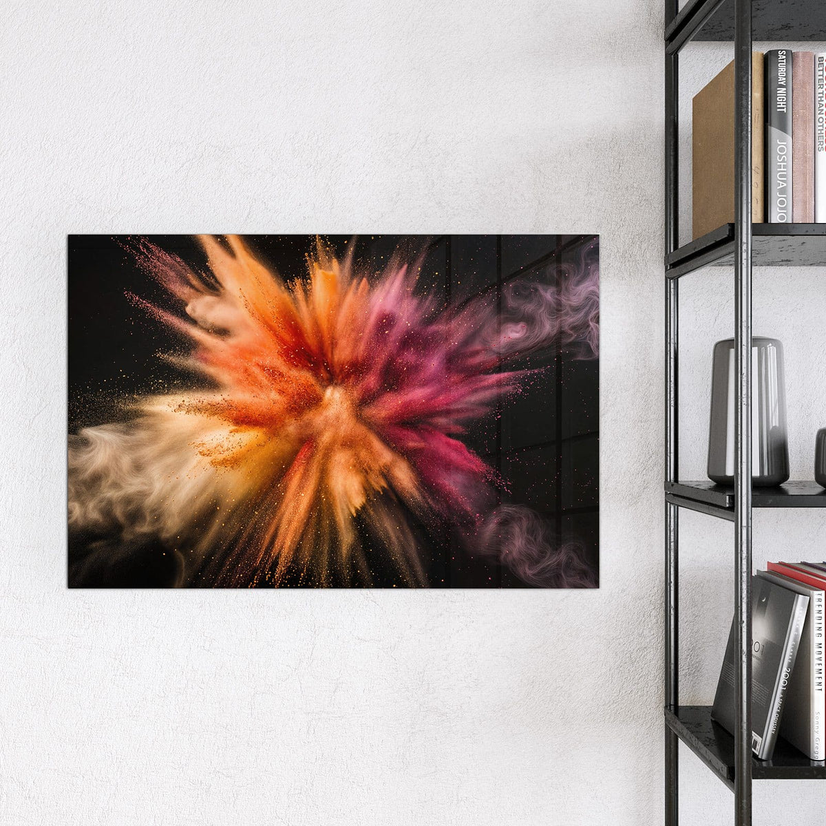 9 Größen – von 30 × 30 bis 120 × 90 cm – Magnettafel - Farbpulver auf Schwarz