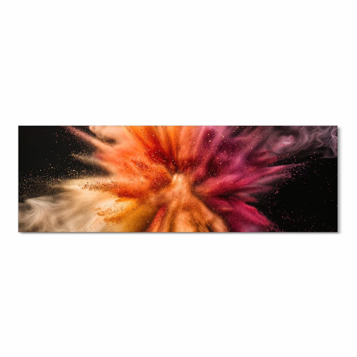 Küchenläufer Farbpulver auf Schwarz 60 × 180 cm, Motiv bildfüllend von oben