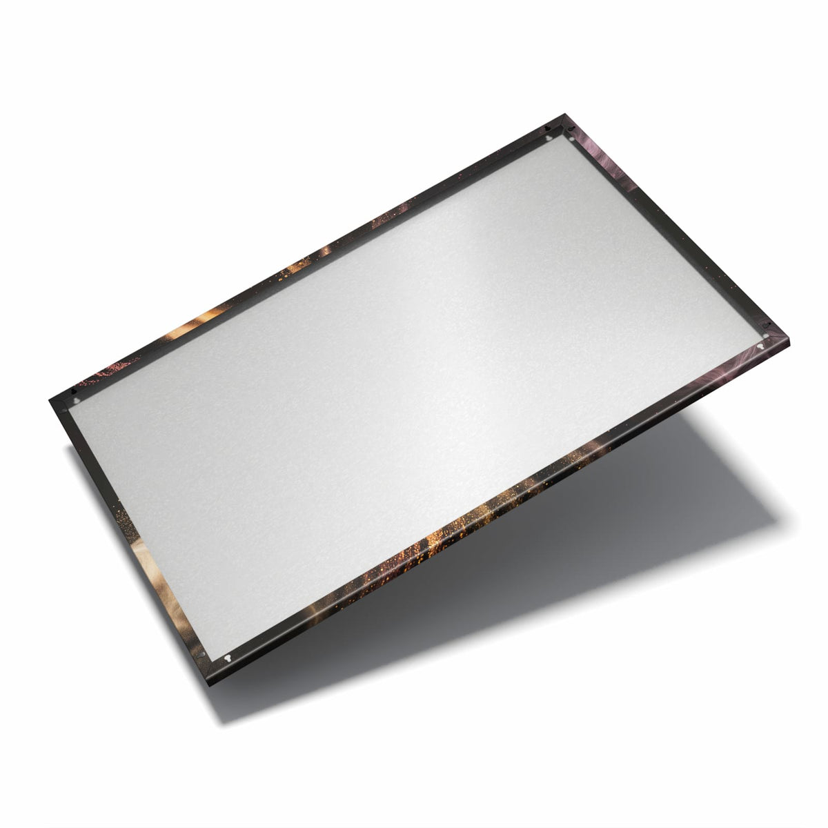 Nur 7 mm – liegt eng an der Wand – Metall Magnettafel - Farbpulver auf Schwarz