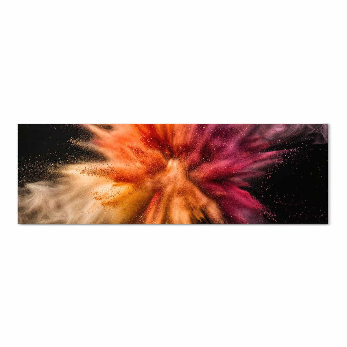 Küchenläufer Farbpulver auf Schwarz 80 × 250 cm, Motiv bildfüllend von oben