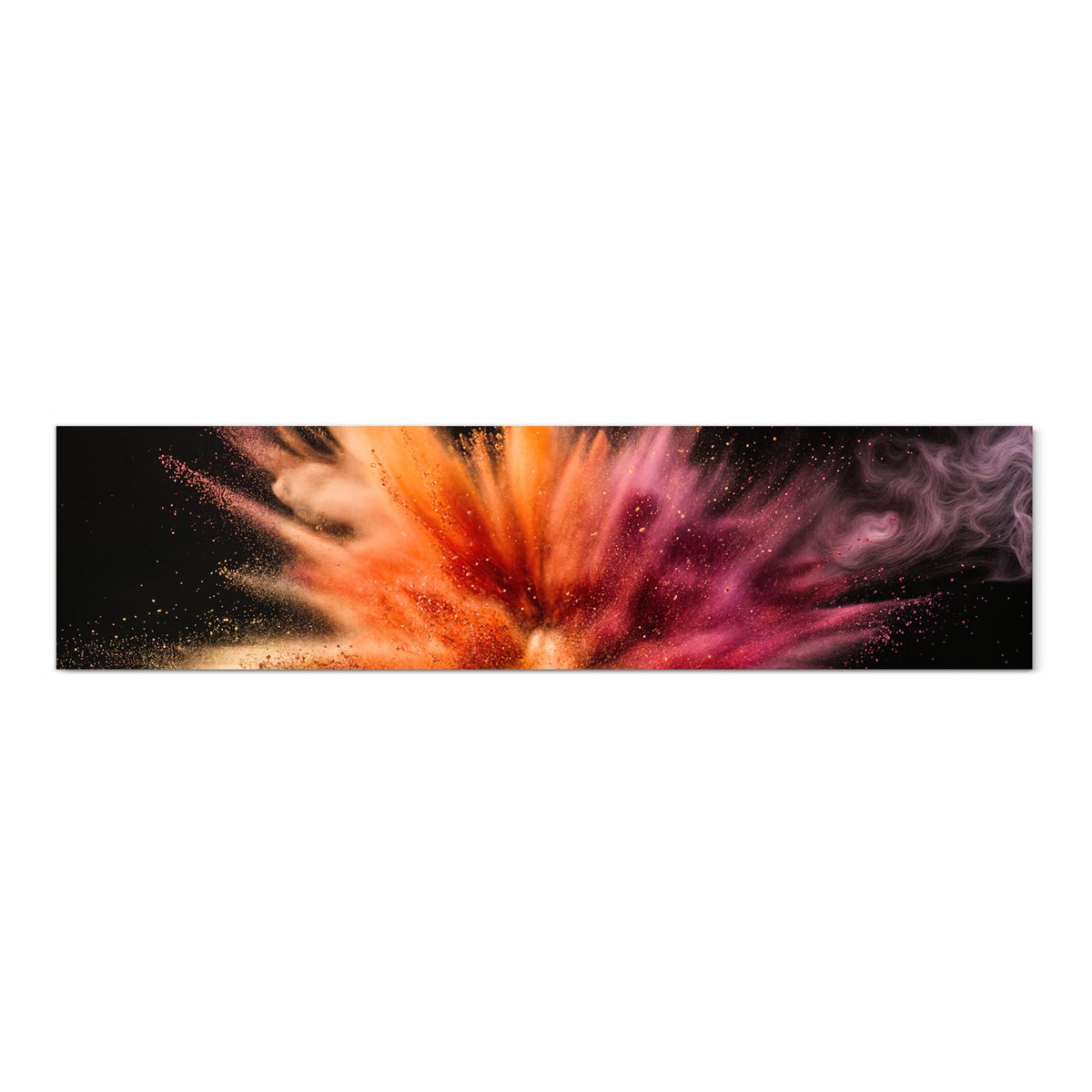 Küchenläufer Farbpulver auf Schwarz 60 × 240 cm, Motiv bildfüllend von oben