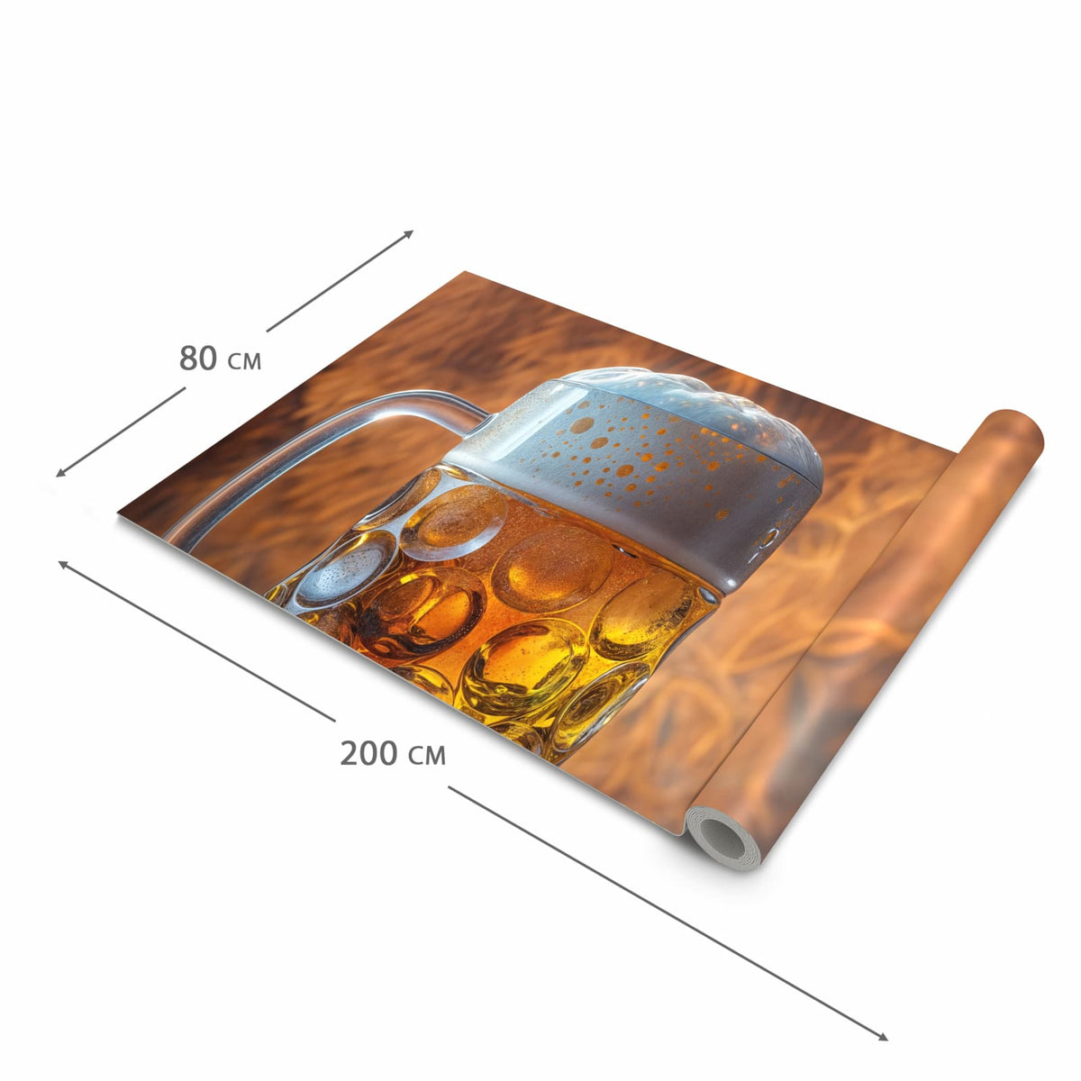 Rutschfester Küchenteppich mit Motiv Bierkrug in der Grösse 80x280 cm