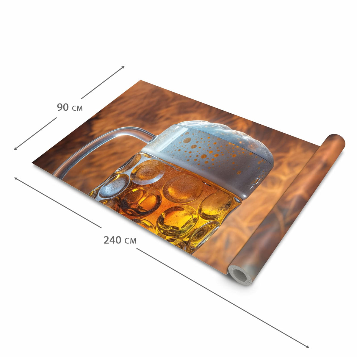 Farbbeständiger Läufer für die Küche mit Motiv Bierkrug in der Grösse 80x280 cm