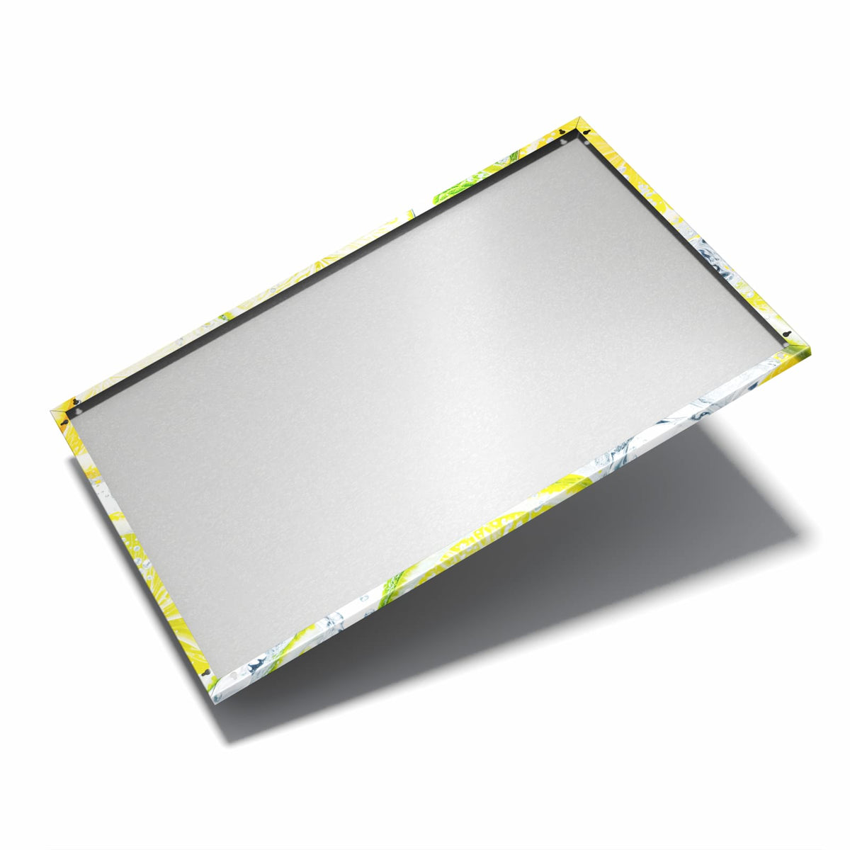 Nur 7 mm – liegt eng an der Wand – Metall Magnettafel - Zitrusscheiben im Eis