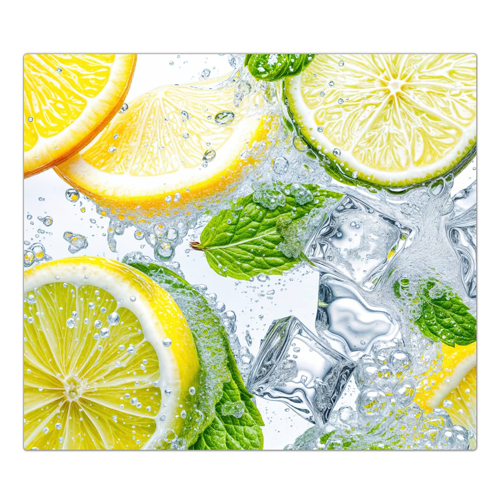 1-teilige Herdabdeckplatte mit Zitrusfrische-Motiv in der Frontansicht #grösse_1-Teilig (60x52cm)