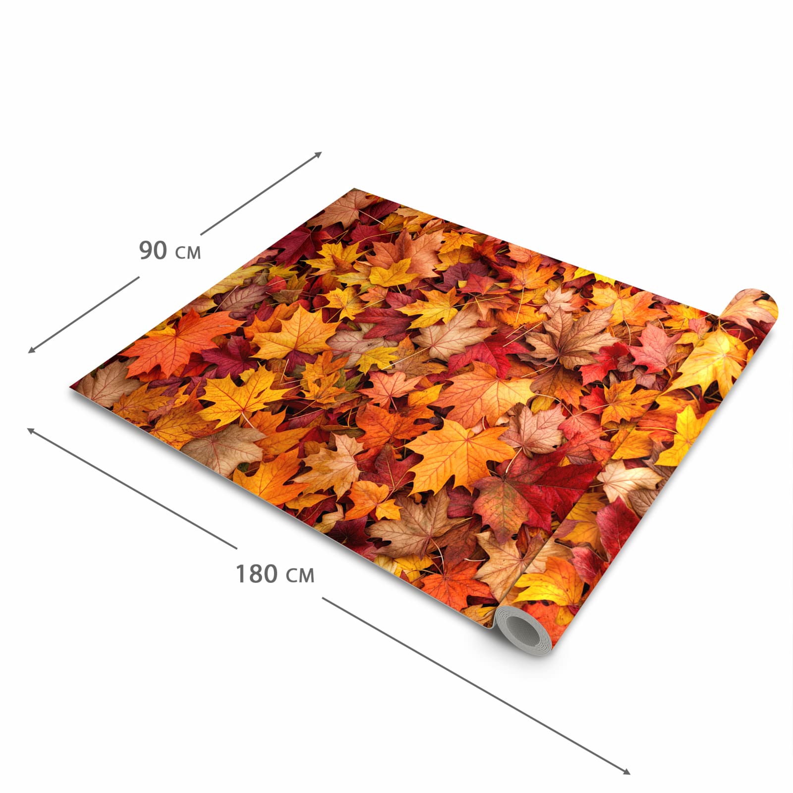 Pflegeleichter moderner Küchenläufer mit Motiv Herbstlaub in der Größe 80x280 cm