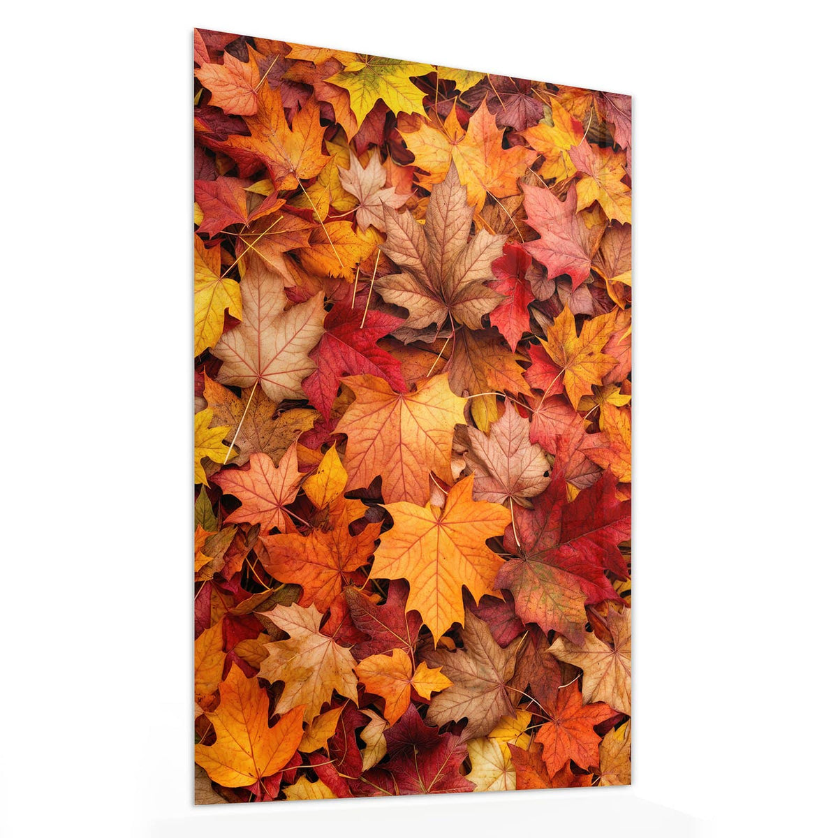 11 Größen – von 30 × 60 bis 60 × 150 cm – Wandbild - Ahornblätter von oben - Hochformat