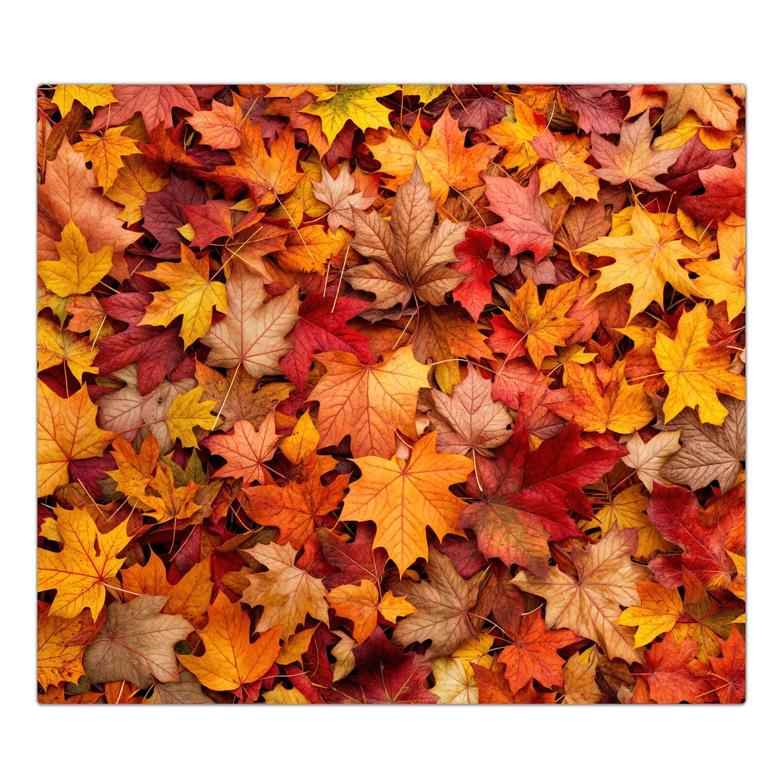 1-teilige Herdabdeckplatte mit Herbstlaub-Motiv in der Frontansicht #grösse_1-Teilig (60x52cm)