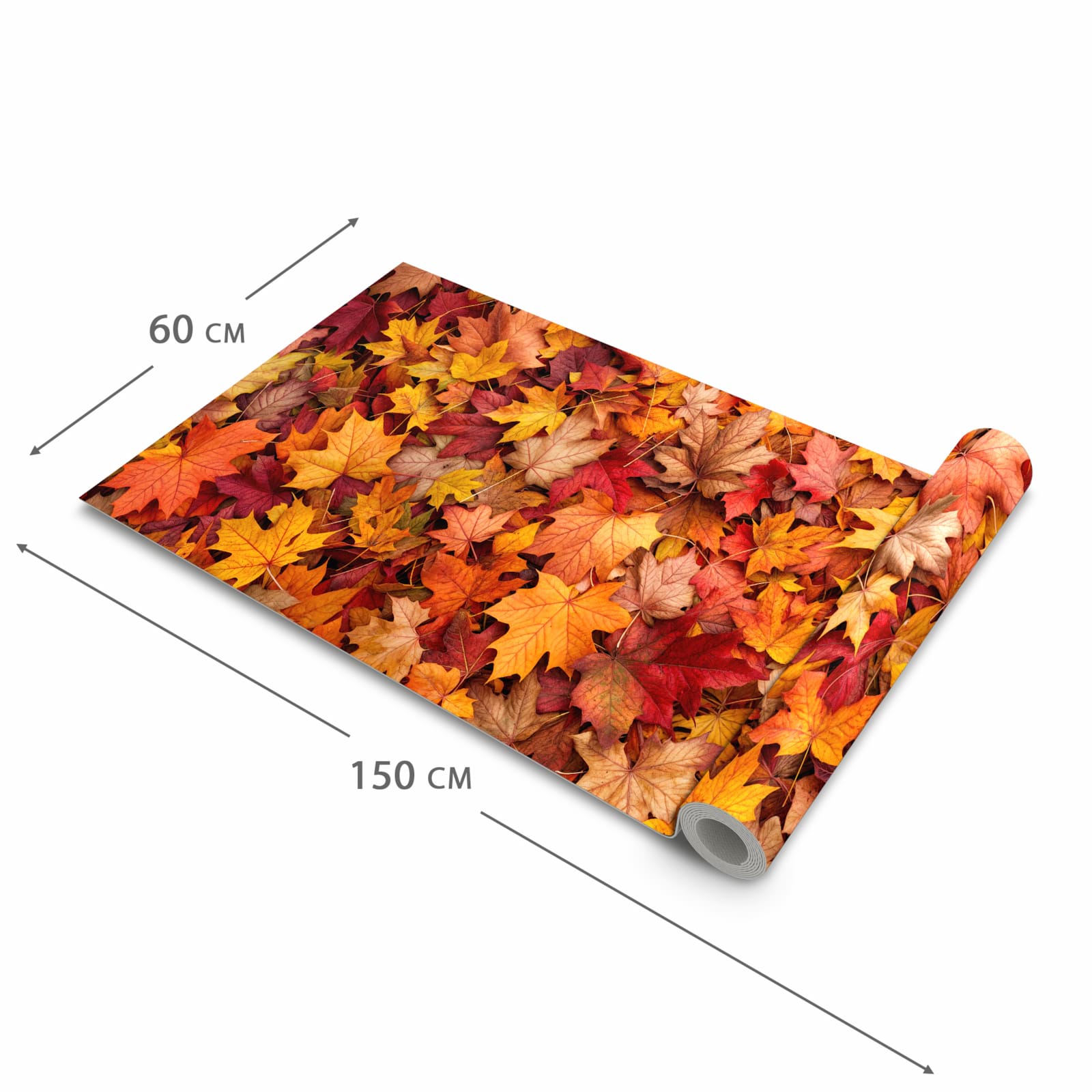 Geräuschdämpfender rutschfester Küchenteppich mit Motiv Herbstlaub in der Grösse 80x280 cm