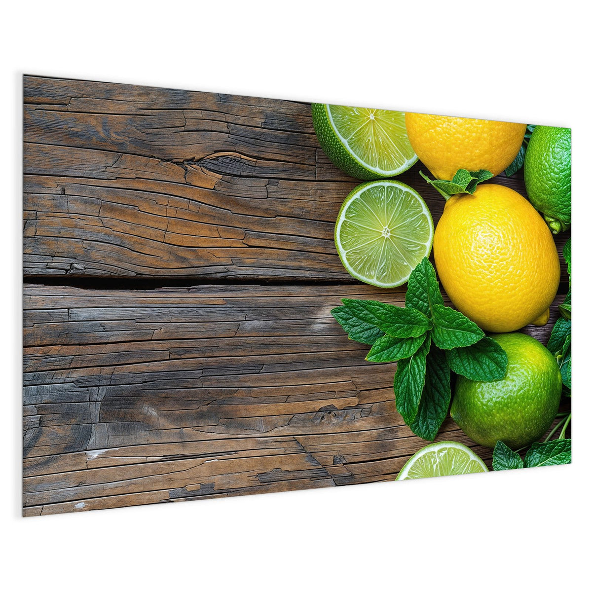 4 mm Glas statt lackiertem Blech – Magnettafel - Zitronen und Limetten