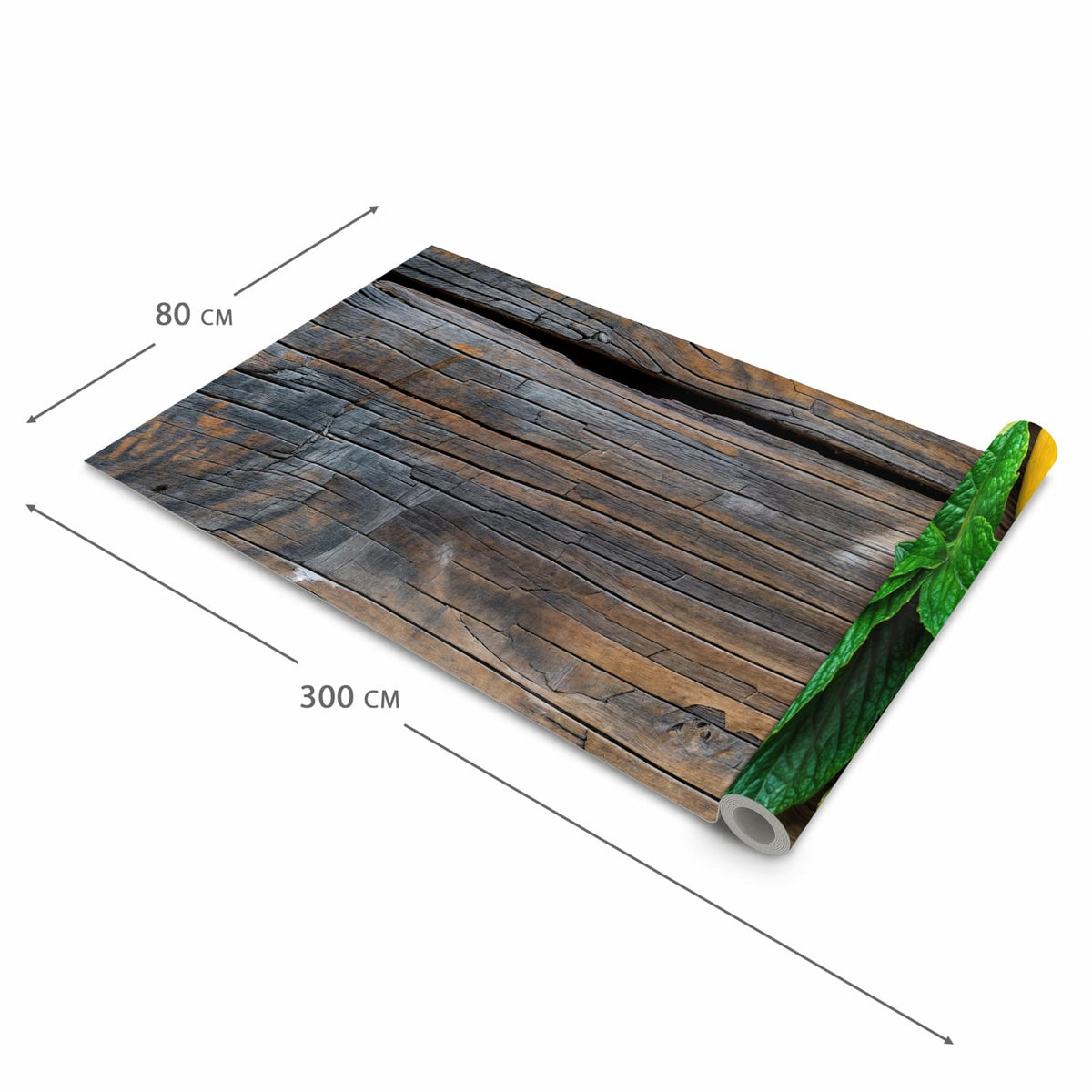 Farbbeständiger Küchenteppich mit Motiv Zitrusfruechte Holz in der Größe 80x280 cm