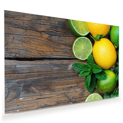 Wandbild mit dem Motiv Zitronen und Limetten