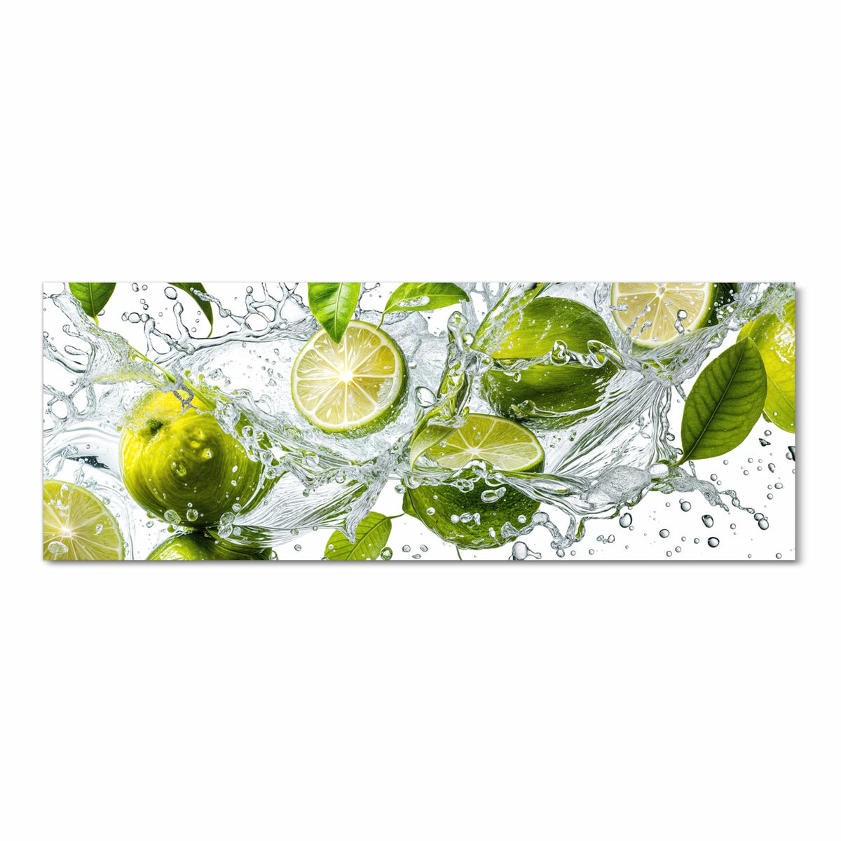 Waschbarer Küchenteppich mit Motiv Zitrusfrucht Spritzer in Frontansicht für einfache Reinigung