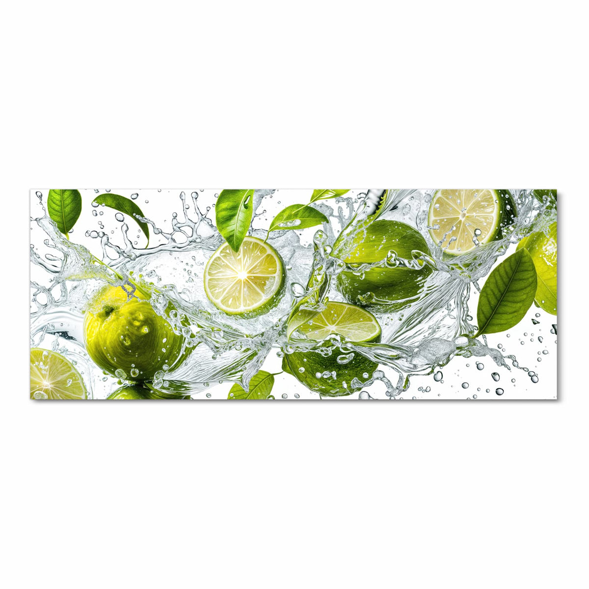 Bodenschonender Küchenteppich mit Motiv Zitrusfrucht Spritzer in Frontansicht