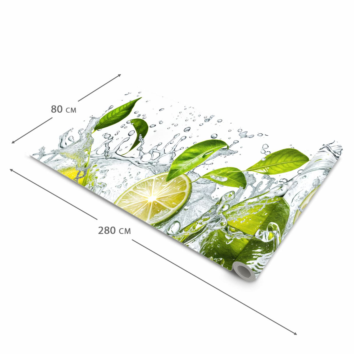 Pflegeleichter Läufer Eingangsbereich mit Motiv Zitrusfrucht Spritzer in der Größe 80x250 cm