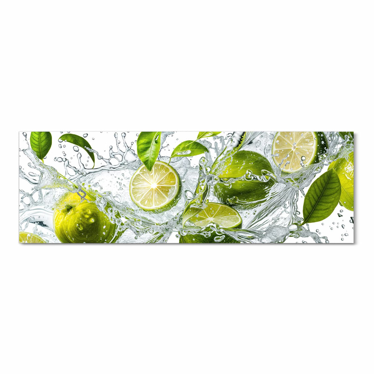 Farbbeständiger Teppich für die Küche mit Motiv Zitrusfrucht Spritzer in Frontansicht
