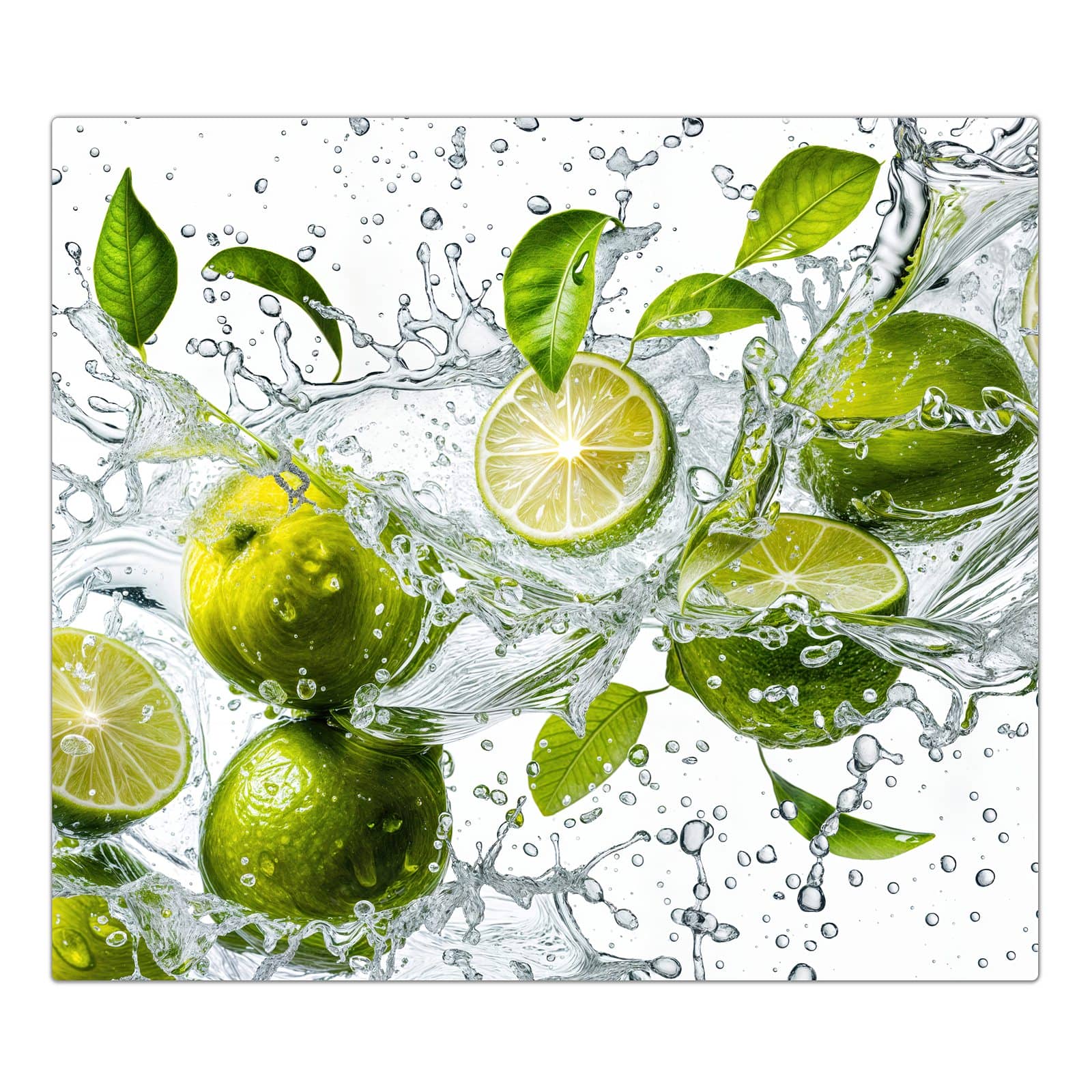 1-teilige Herdabdeckplatten mit Zitrusfrucht Spritzer-Motiv in der Frontansicht #grösse_1-Teilig (60x52cm)