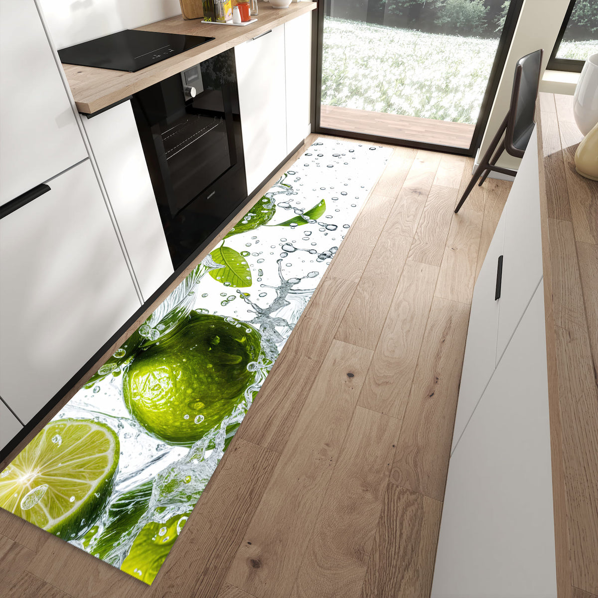 13 Größen – von 60 × 90 bis 80 × 300 cm – Küchenläufer - Limetten im Wasser