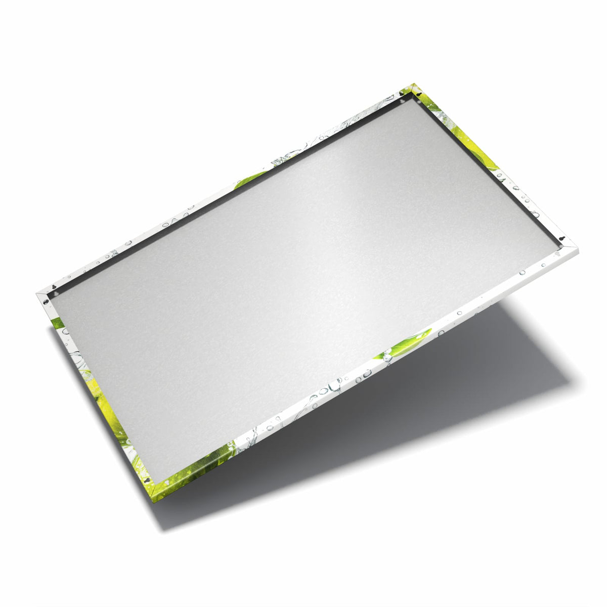 Nur 7 mm – liegt eng an der Wand – Metall Magnettafel - Limetten im Wasser