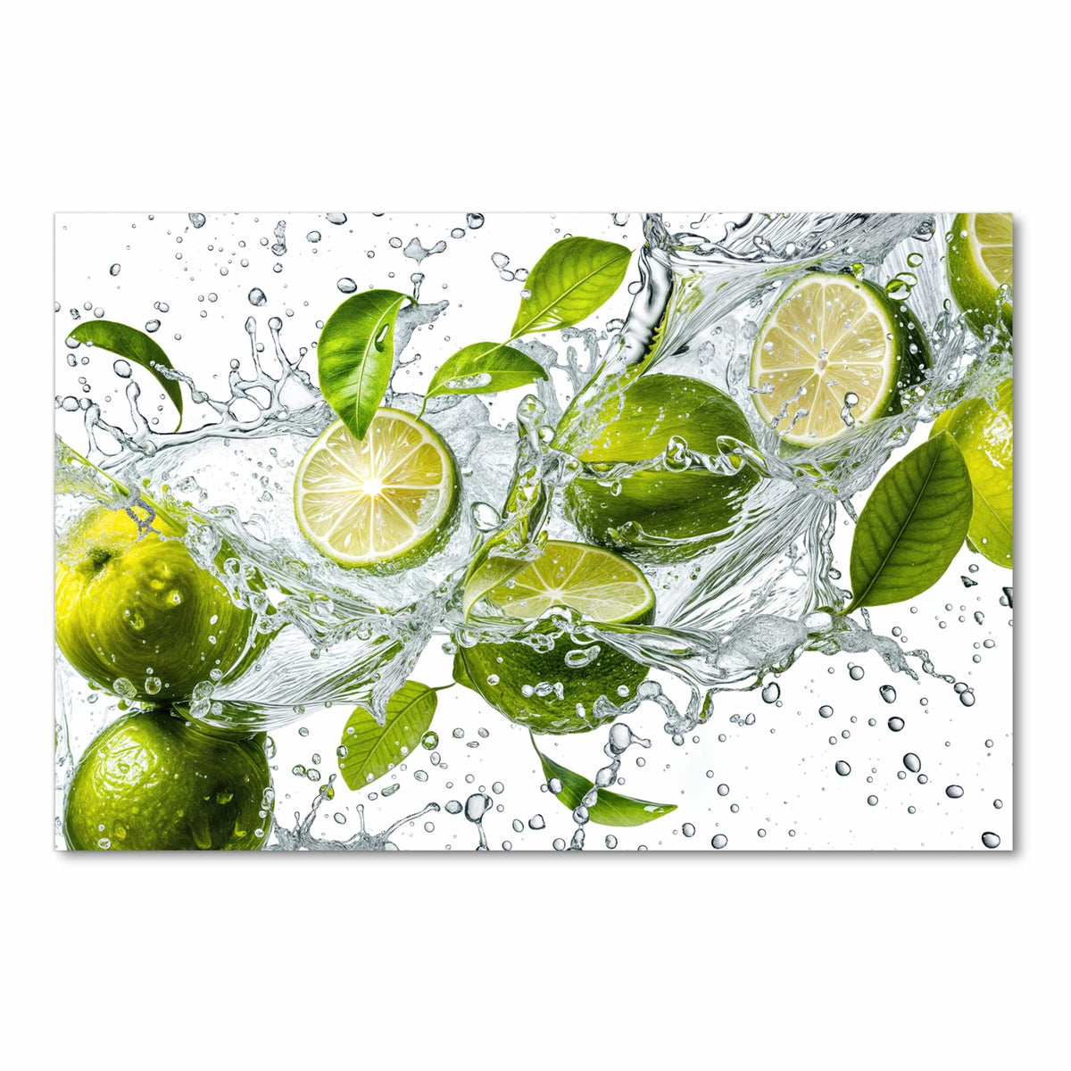 Geräuschdämpfender Läufer für die Küche mit Motiv Zitrusfrucht Spritzer in Frontansicht
