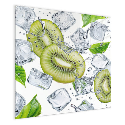 Magnettafel mit dem Motiv Kiwi und Eiswürfel