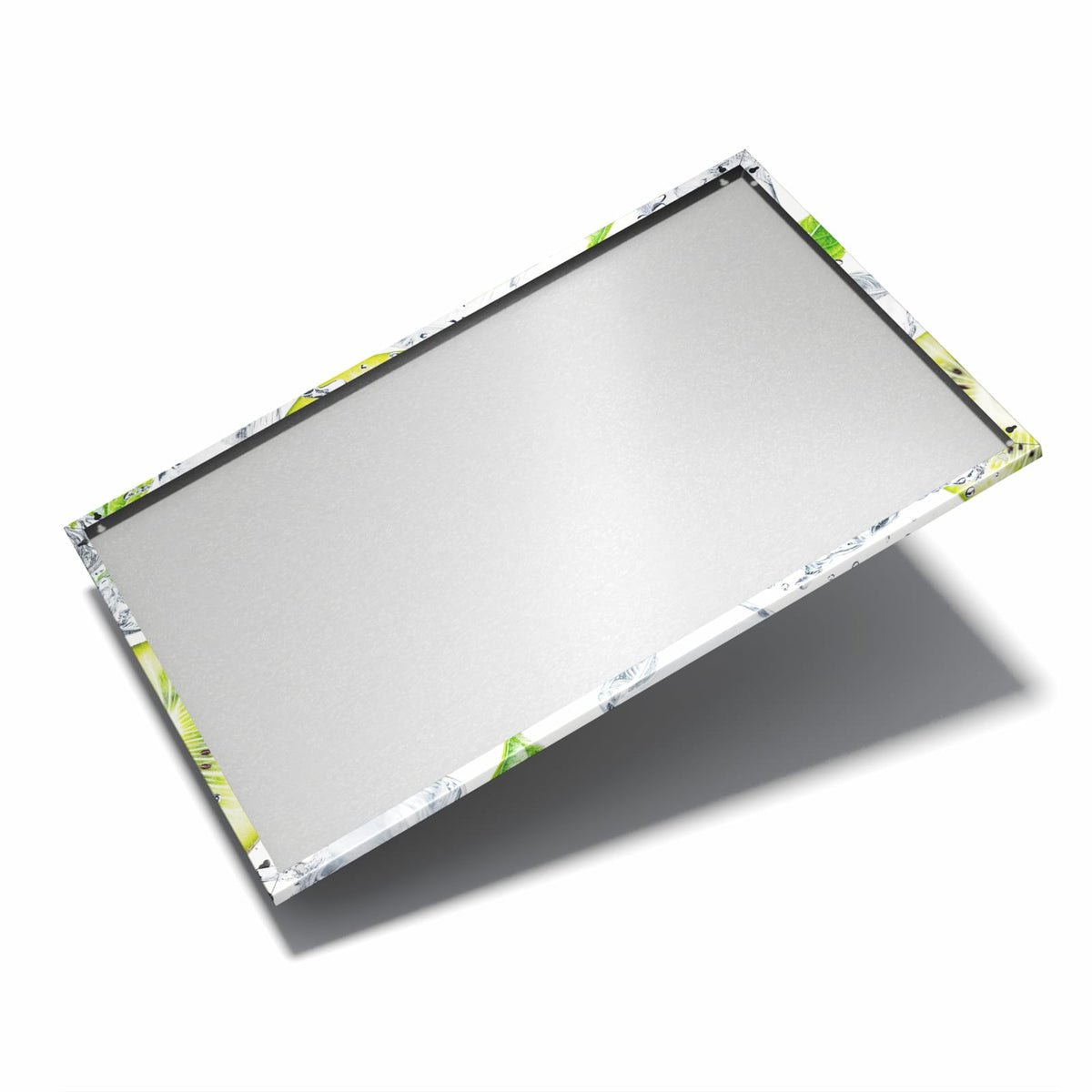 Nur 7 mm – liegt eng an der Wand – Metall Magnettafel - Kiwi und Eiswürfel
