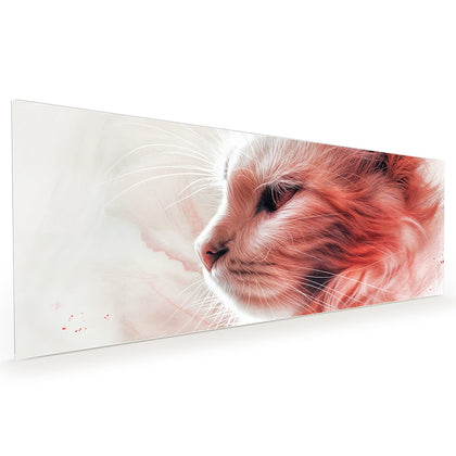 Küchenrückwand mit dem Motiv Katzenprofil in Rot