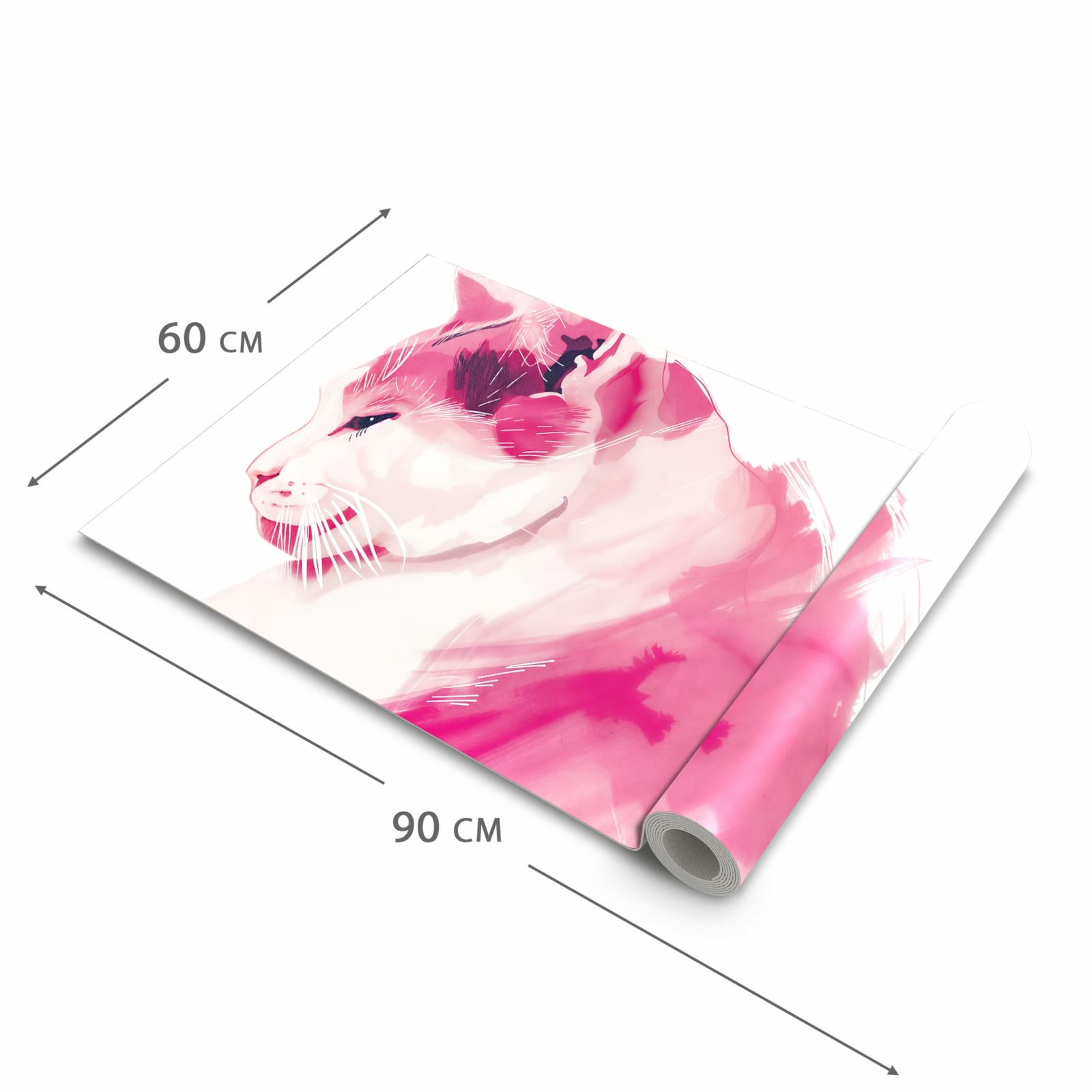 Küchenteppich mit Motiv Katzenportrait in der Grösse 60x90 cm für sichere Aufbewahrung