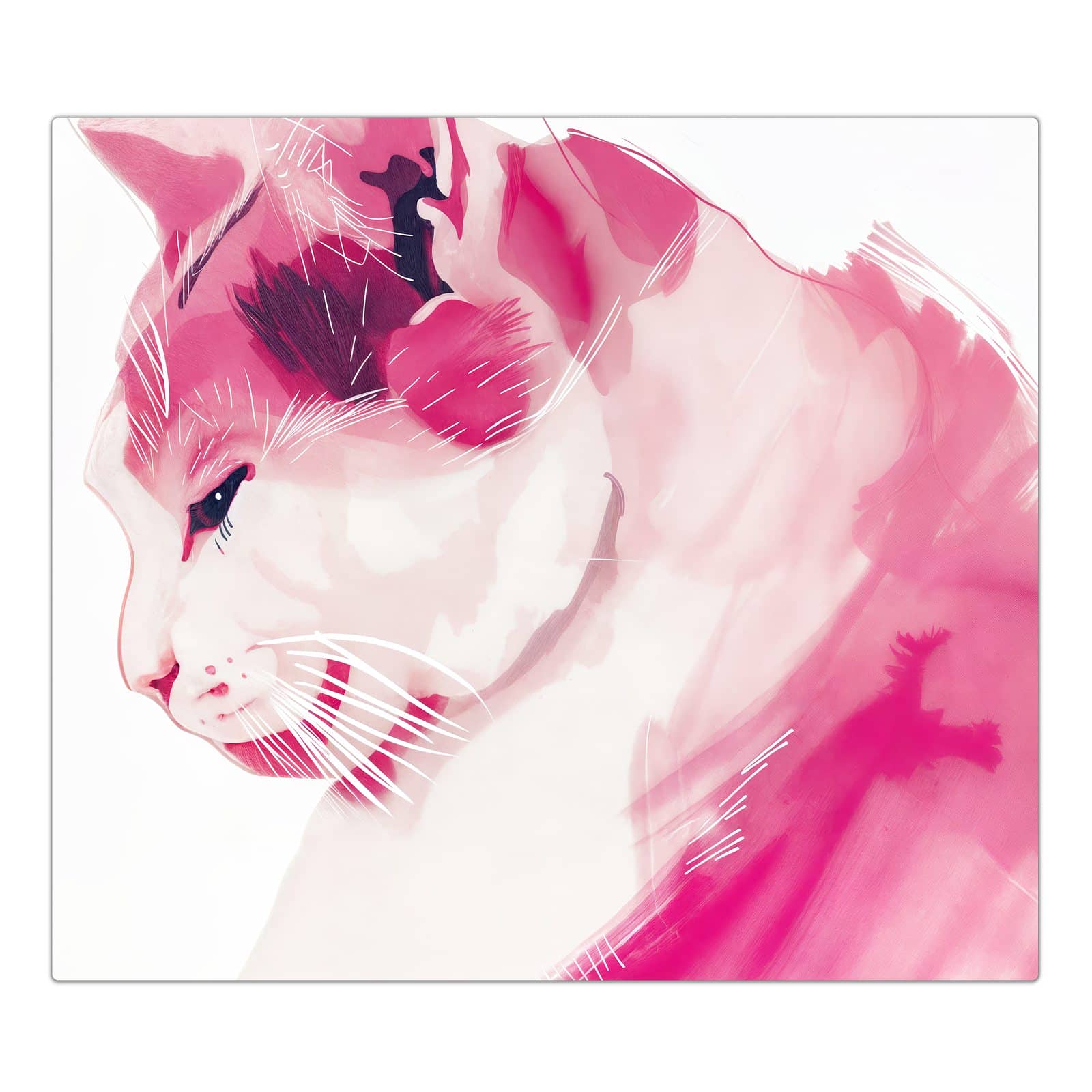 1-teilige Herd Schutzplatte mit Katzenportrait-Motiv in der Frontansicht #grösse_1-Teilig (60x52cm)