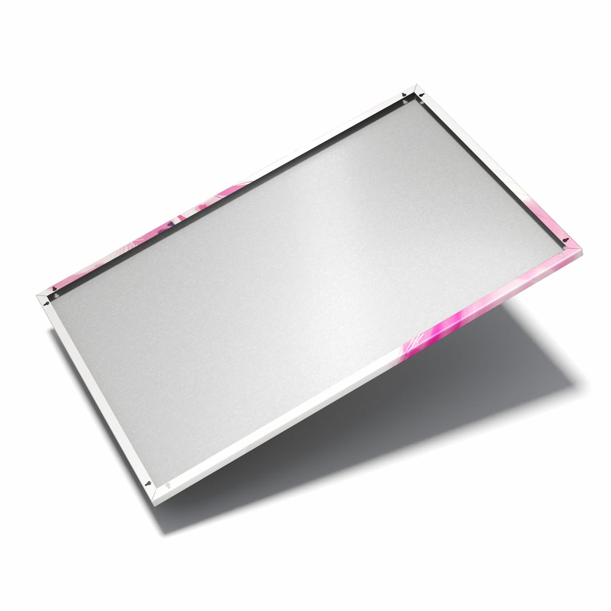 Nur 7 mm – liegt eng an der Wand – Metall Magnettafel - Pinke Aquarellkatze