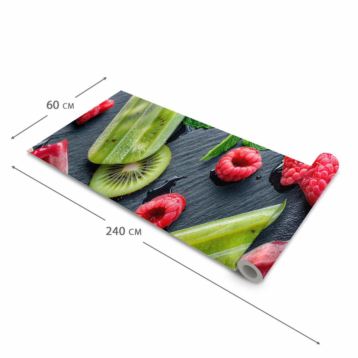 Pflegeleichter rutschfester Küchenläufer mit Motiv Frisches Eis am Stiel in der Grösse 60x300 cm