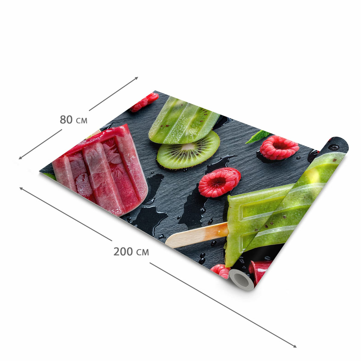 Moderner Küchenläufer mit Motiv Frisches Eis am Stiel in der Grösse 60x300 cm - angenehme Haptik