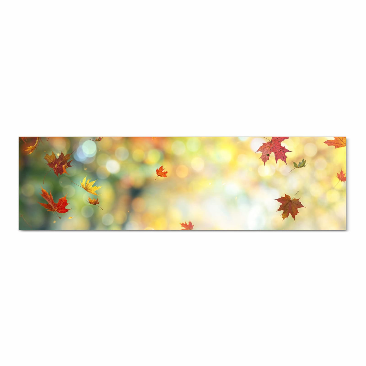 Flacher Küchenläufer mit Motiv Herbstlaub Wald in Frontansicht