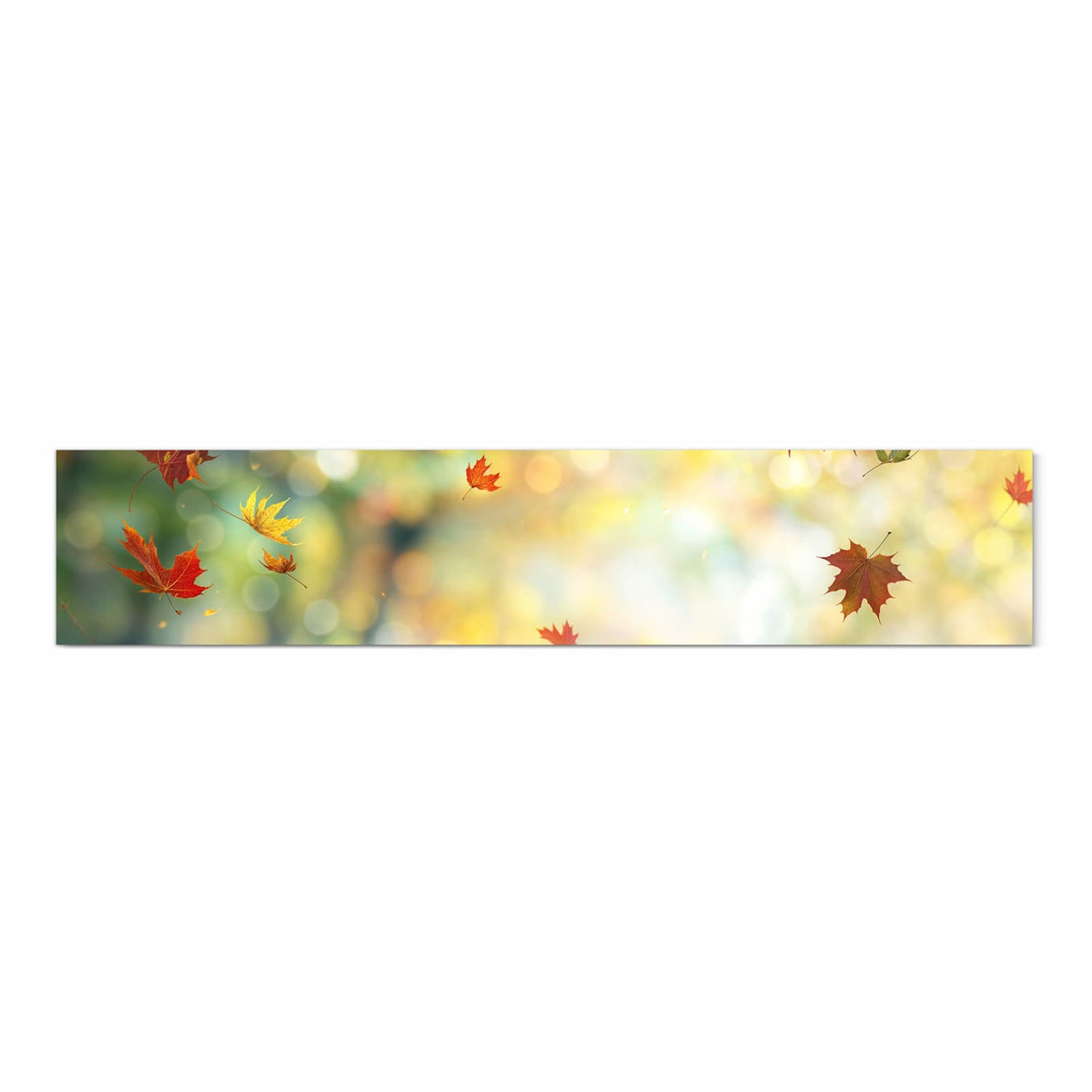 Schmutzabweisender rutschfester Küchenteppich mit Motiv Herbstlaub Wald in Frontansicht